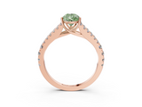 Rose gold Fancy Green Pear  Cut Split Shank Pave Diamond Engagement Ring with Four-Prong Setting_80