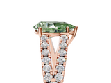 Rose gold Fancy Green Pear  Cut Split Shank Pave Diamond Engagement Ring with Four-Prong Setting_82