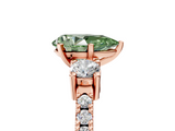 Rose gold Fancy Green Pear  Cut Three-Stone Diamond Pavé Band with Prong Setting_22