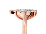 Rose gold Fancy Green Pear  Diamond Cluster Halo Solitaire with Four-Prong Setting_83