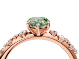 Rose gold Fancy Green Pear  Diamond Cluster Prong-Set Solitaire Ring_45