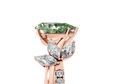 Rose gold Fancy Green Pear  Diamond Floral Vine Solitaire Engagement Ring_8