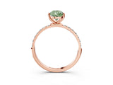 Rose gold Fancy Green Pear  Diamond Pavé Band with Six-Prong Setting_51