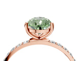Rose gold Fancy Green Pear  Diamond Pavé Band with Six-Prong Setting_52