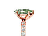 Rose gold Fancy Green Pear  Diamond Pavé Band with Six-Prong Setting_53