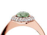 Rose gold Fancy Green Pear  Halo Diamond Engagement Ring with Solitaire Band and Four-Prong Setting_24