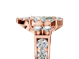 Rose gold Fancy Green Pear  Halo Diamond Engagement Ring with Split Shank and Four-Prong Setting_48