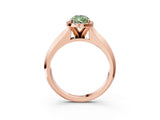 Rose gold Fancy Green Pear  Halo Diamond Ring with Cathedral Band and Four-Prong Setting_71