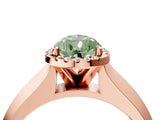 Rose gold Fancy Green Pear  Halo Diamond Ring with Cathedral Band and Four-Prong Setting_72