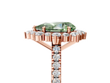 Rose gold Fancy Green Pear  Halo Diamond Ring with Pavé Band and Prong Setting_25