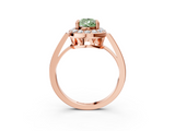Rose gold Fancy Green Pear  Halo Diamond Ring with Split Shank and Four-Prong Setting_69