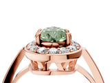 Rose gold Fancy Green Pear  Halo Diamond Ring with Split Shank and Four-Prong Setting_70