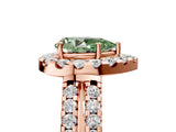Rose gold Fancy Green Pear  Halo Diamond Split Shank Engagement Ring with Prong Setting_74