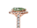 Rose gold Fancy Green Pear  Halo Pavé Diamond Engagement Ring with Four-Prong Setting_8