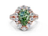 Rose gold Fancy Green Pear  Halo Split Shank Diamond Engagement Ring with Pave Band and Four-Prong Setting_54