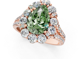 Rose gold Fancy Green Pear  Halo Split Shank Diamond Engagement Ring with Pave Band and Four-Prong Setting_55