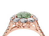 Rose gold Fancy Green Pear  Halo Split Shank Diamond Engagement Ring with Pave Band and Four-Prong Setting_58