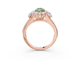 Rose gold Fancy Green Pear  Halo Split Shank Diamond Engagement Ring with Prong Setting_23