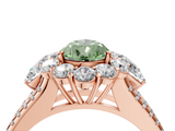 Rose gold Fancy Green Pear  Halo Split Shank Diamond Engagement Ring with Prong Setting_24