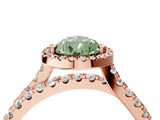 Rose gold Fancy Green Pear  Halo Split Shank Diamond Ring with Pavé Setting_30