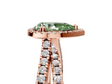 Rose gold Fancy Green Pear  Halo Split Shank Diamond Ring with Pavé Setting_31