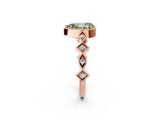 Rose gold Fancy Green Pear  Milgrain Marquise Diamond Twist Band Ring_69