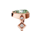 Rose gold Fancy Green Pear  Milgrain Marquise Diamond Twist Band Ring_72