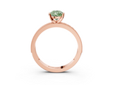 Rose gold Fancy Green Pear  Milgrain Pave Diamond Engagement Ring with Four-Prong Setting_138