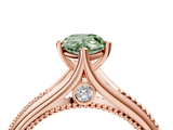 Rose gold Fancy Green Pear  Solitaire Beaded Band Six-Prong Setting_4