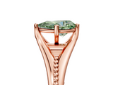 Rose gold Fancy Green Pear  Solitaire Beaded Band Six-Prong Setting_5