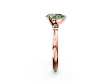 Rose gold Fancy Green Pear  Solitaire Beaded Band with Four-Prong Setting_73