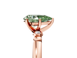 Rose gold Fancy Green Pear  Solitaire Beaded Band with Four-Prong Setting_76