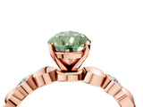 Rose gold Fancy Green Pear  Solitaire Bezel-Set Diamond Ring with Beaded Band and Four-Prong Setting_36