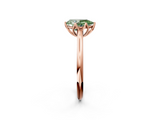 Rose gold Fancy Green Pear  Solitaire Cathedral Diamond Ring with Six-Prong Setting_19