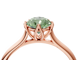 Rose gold Fancy Green Pear  Solitaire Cathedral Diamond Ring with Six-Prong Setting_21