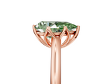 Rose gold Fancy Green Pear  Solitaire Cathedral Diamond Ring with Six-Prong Setting_22
