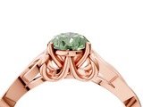 Rose gold Fancy Green Pear  Solitaire Celtic Knot Engagement Ring with Four-Prong Setting_60