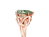 Rose gold Fancy Green Pear  Solitaire Celtic Knot Engagement Ring with Four-Prong Setting_61
