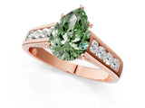 Rose gold Fancy Green Pear  Solitaire Channel-Set Diamond Engagement Ring with Four-Prong Setting_33