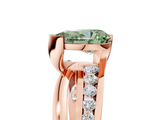 Rose gold Fancy Green Pear  Solitaire Channel-Set Split Shank Ring with Tension Prong Setting_8
