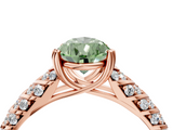 Rose gold Fancy Green Pear  Solitaire Chevron Pave Diamond Engagement Ring with Six-Prong Setting_7