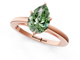 Rose gold Fancy Green Pear  Solitaire Diamond Engagement Ring with Four-Prong Setting on a Classic Band_4