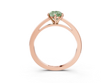 Rose gold Fancy Green Pear  Solitaire Diamond Engagement Ring with Four-Prong Setting on a Classic Band_6