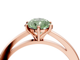 Rose gold Fancy Green Pear  Solitaire Diamond Engagement Ring with Four-Prong Setting on a Classic Band_7