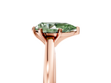 Rose gold Fancy Green Pear  Solitaire Diamond Engagement Ring with Four-Prong Setting on a Classic Band_8