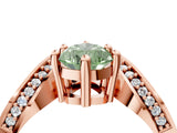 Rose gold Fancy Green Pear  Solitaire Diamond Engagement Ring with Pave Band and Four-Prong Setting 5