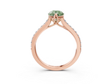Rose gold Fancy Green Pear  Solitaire Diamond Engagement Ring with Pave Band and Six-Prong Setting_23