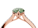 Rose gold Fancy Green Pear  Solitaire Diamond Engagement Ring with Pave Band and Six-Prong Setting_24