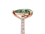 Rose gold Fancy Green Pear  Solitaire Diamond Engagement Ring with Pave Band and Six-Prong Setting_25