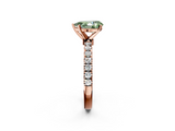 Rose gold Fancy Green Pear  Solitaire Diamond Pavé Band with Four-Prong Setting_60